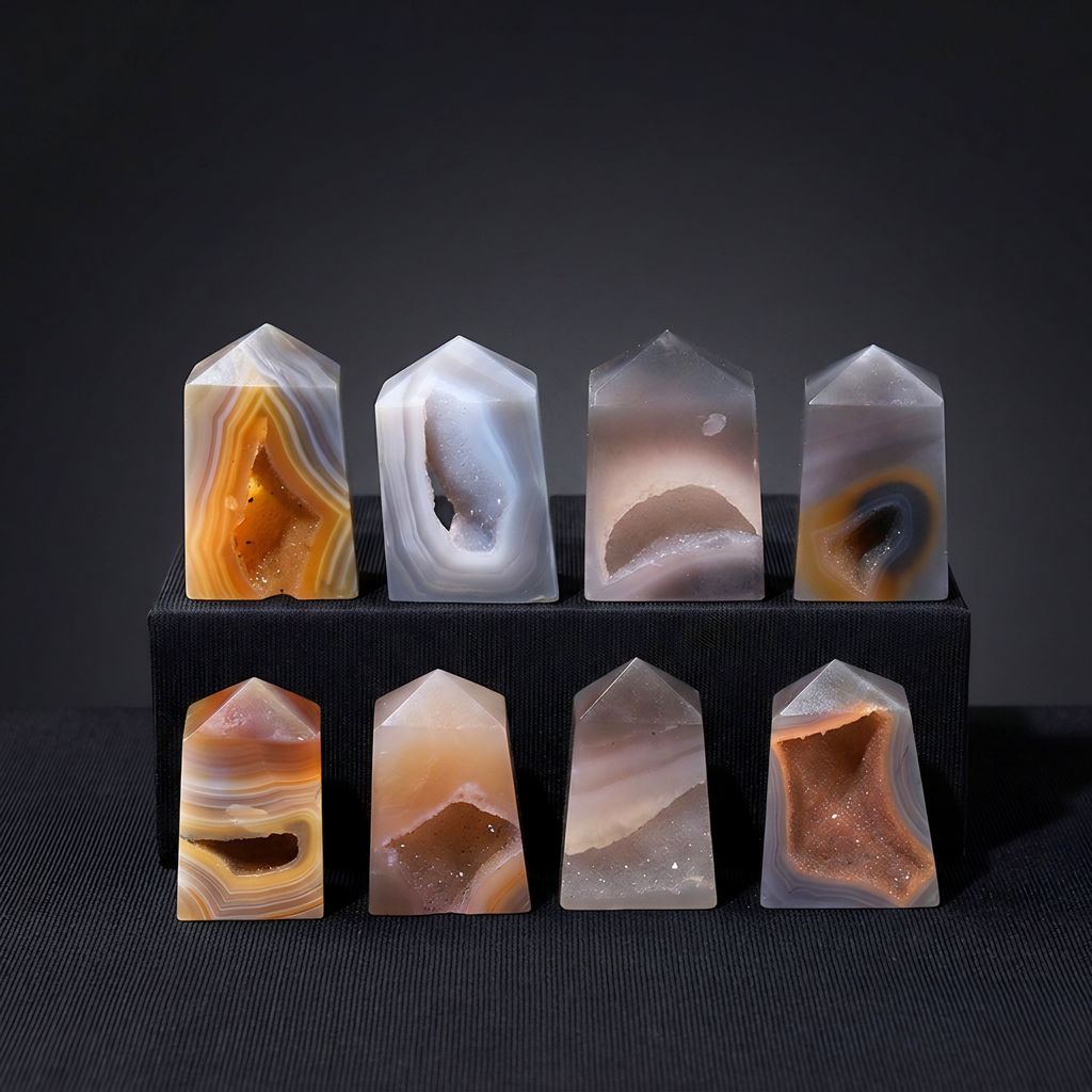 Natural Agate Crystal Column