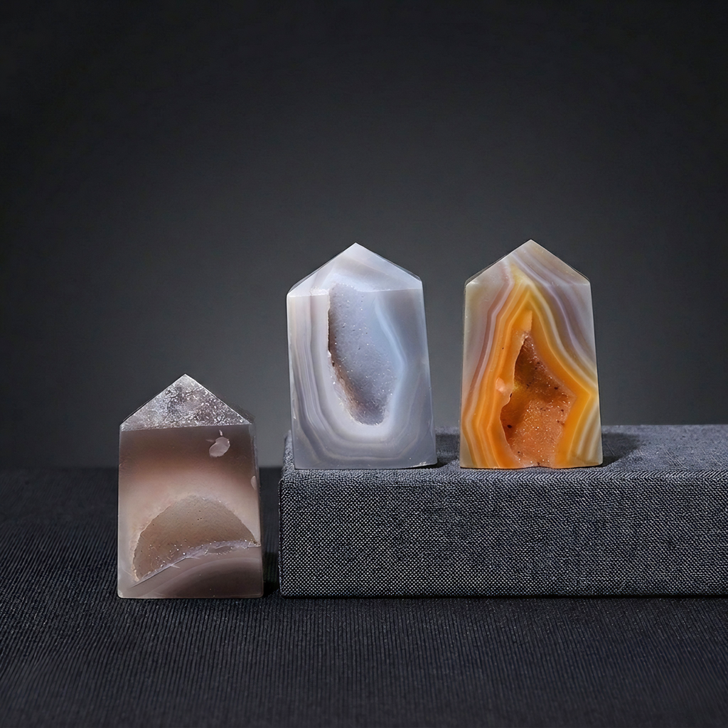 Natural Agate Crystal Column