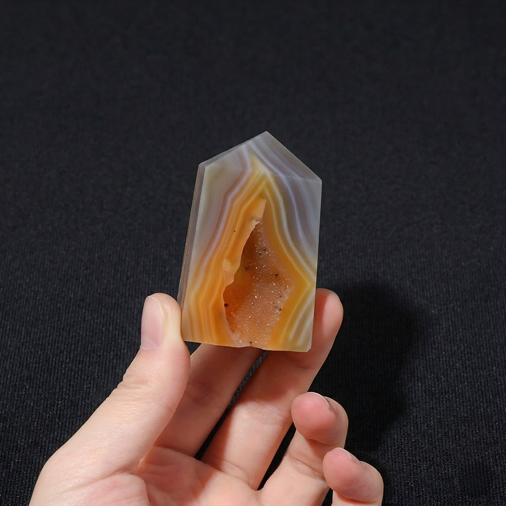 Natural Agate Crystal Column
